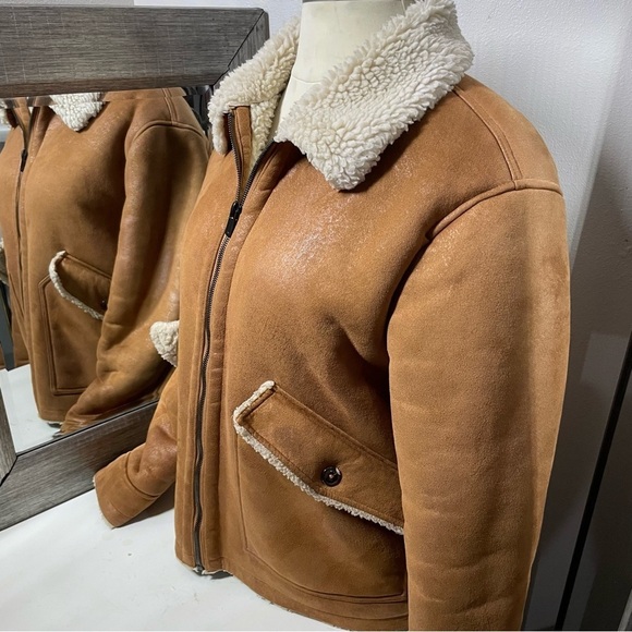 Zara thick faux sherpa lined coat size xl - Picture 7 of 10